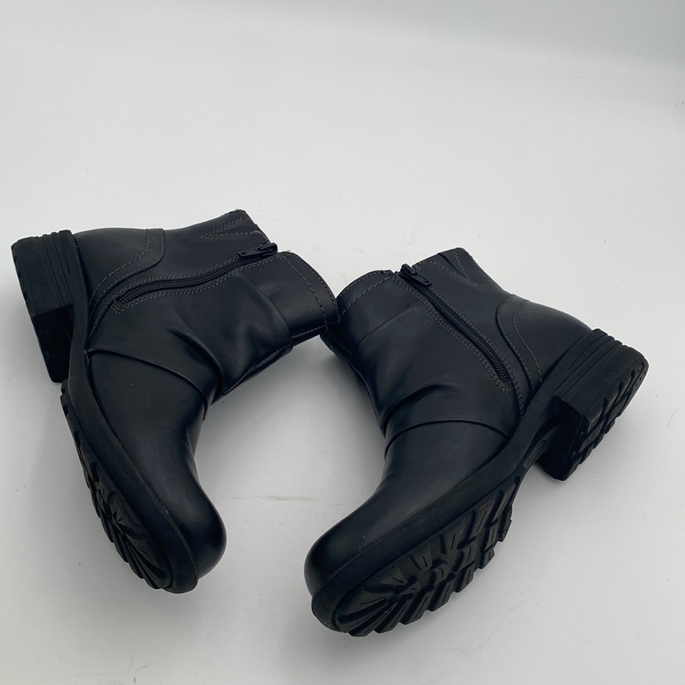 Earth Origins Black Ankle moto Boots women 9.5 leather casual office goth retro - Picture 8 of 14